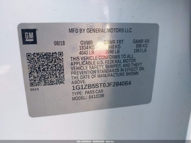 1G1ZB5ST0JF284064 Chevrolet Malibu 1ls