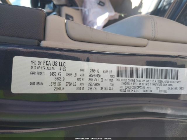 2015 JEEP GRAND CHEROKEE 1C4RJFCG5FC807394 Photo 8