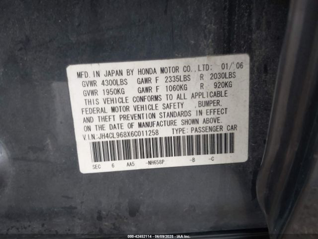 2006 ACURA TSX JH4CL968X6C011258 Photo 8