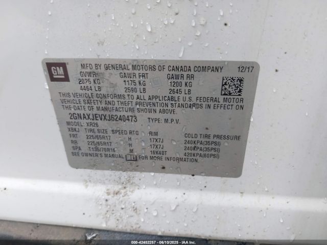 2018 CHEVROLET EQUINOX 2GNAXJEVXJ6240473 Photo 8