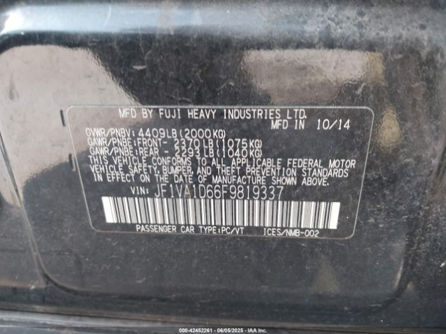 2015 SUBARU WRX JF1VA1D66F9819337 Photo 8