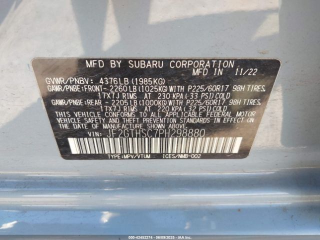 JF2GTHSC7PH298880 Subaru na