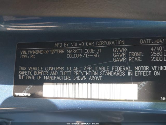 2015 VOLVO V60 YV140MEKXF1271986 Photo 8