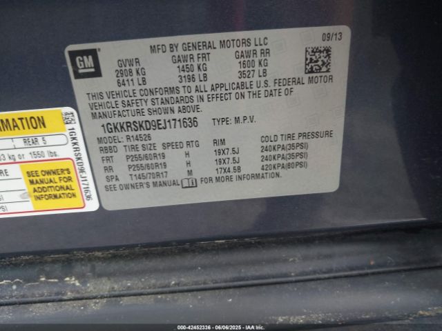 1GKKRSKD9EJ171636 GMC Acadia Slt-2
