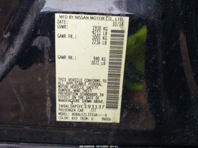 1N4AL3AP5FC193137 Nissan Altima
