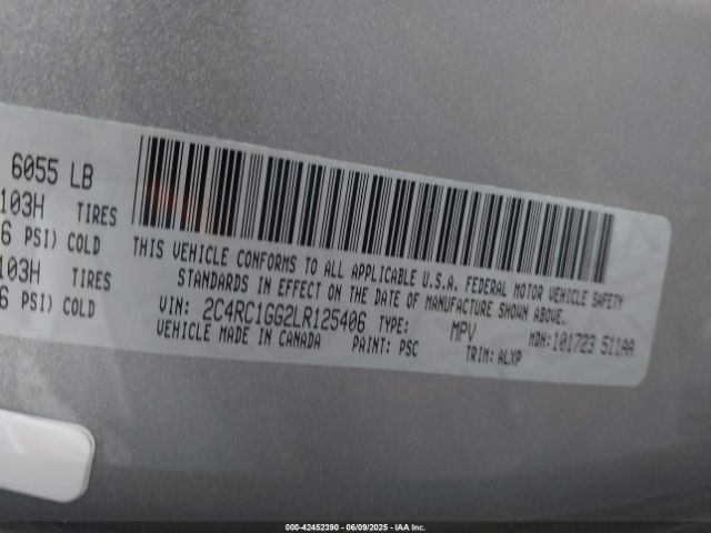 2020 CHRYSLER PACIFICA 2C4RC1GG2LR125406 Photo 8