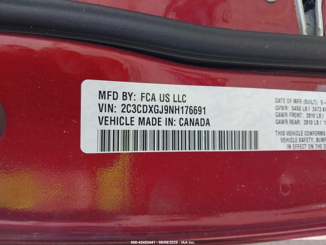 Dodge Charger 2022 2C3CDXGJ9NH176691 Image 9