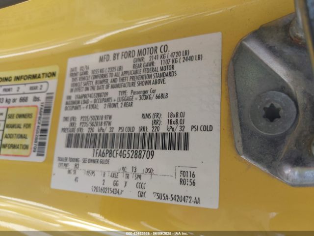2016 FORD MUSTANG 1FA6P8CF4G5288709 Photo 8