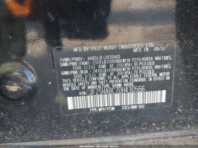 2013 SUBARU FORESTER JF2SHABC7DH430566 Photo 8