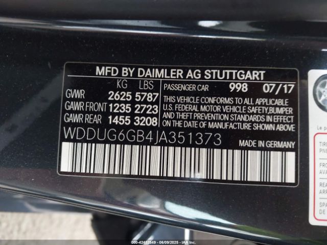 WDDUG6GB4JA351373 Mercedes-Benz S 450
