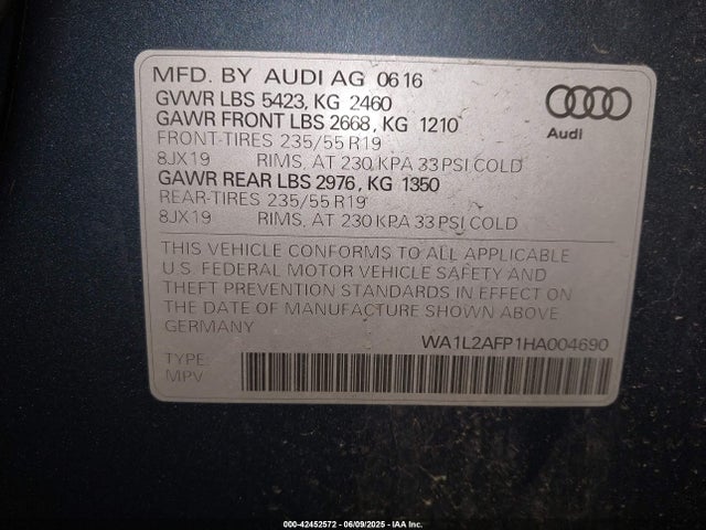 2017 AUDI Q5 WA1L2AFP1HA004690 Photo 8