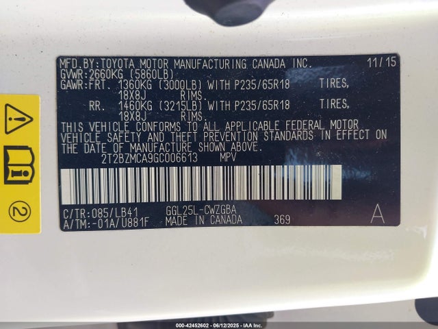 Lexus RX 2016 2T2BZMCA9GC006613 Image 9