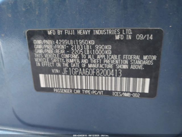 JF1GPAA60F8200413 Subaru Impreza 2.0i