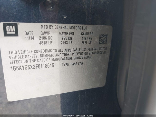 2015 CADILLAC CTS 1G6AY5SX2F0118616 Photo 8