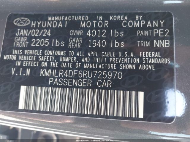 KMHLR4DF6RU725970 Hyundai t-gdi gamma ii