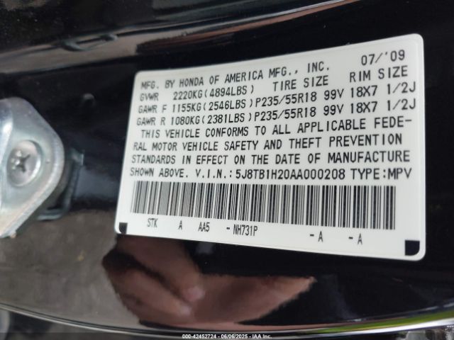 2010 ACURA RDX 5J8TB1H20AA000208 Photo 8