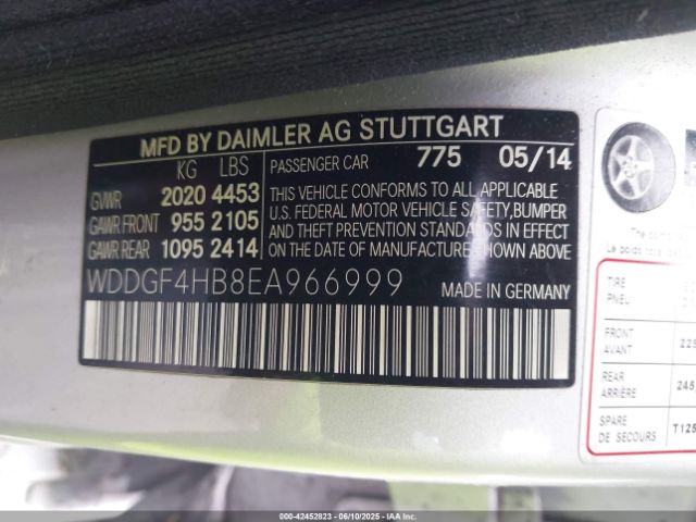 WDDGF4HB8EA966999 Mercedes-Benz 2014