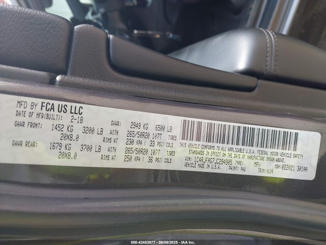 1C4RJFAG7JC294905 Jeep Grand Cherokee