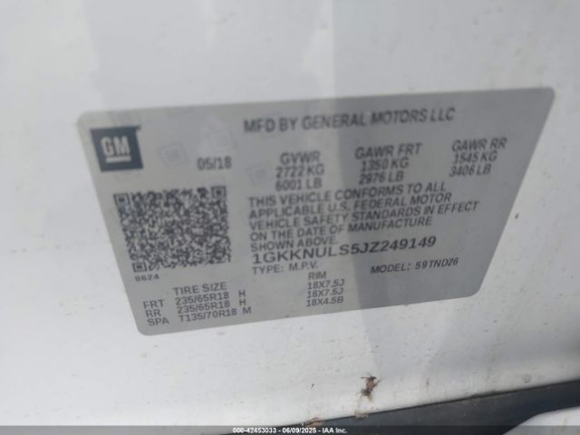 2018 GMC ACADIA 1GKKNULS5JZ249149 Photo 8