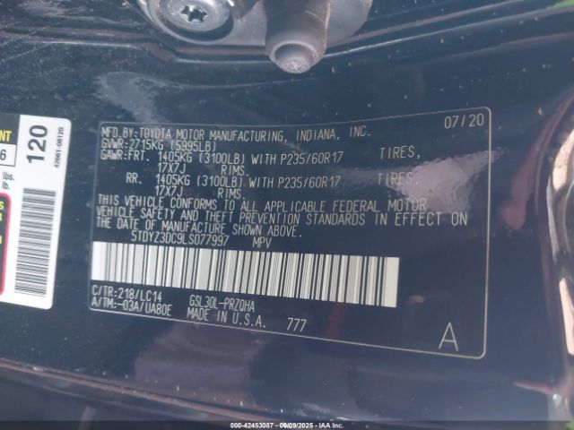 2020 TOYOTA SIENNA 5TDYZ3DC9LS077997 Photo 8
