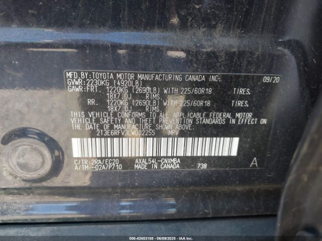 2020 TOYOTA RAV4 HYBRID 2T3E6RFV3LW002255 Photo 8