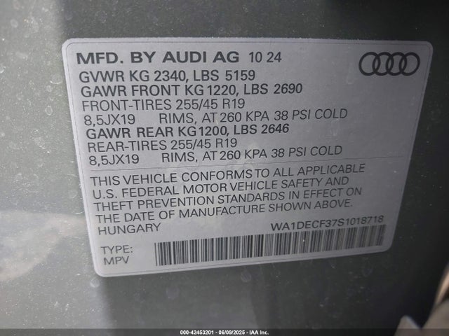 2025 AUDI Q3 WA1DECF37S1018718 Photo 8