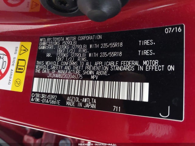 JTJYARBZ2G2046375 Lexus 8ar-fts