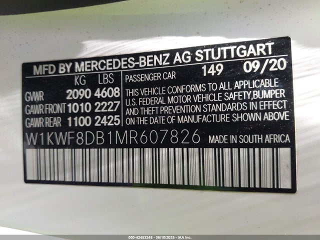 W1KWF8DB1MR607826 Mercedes-Benz m264