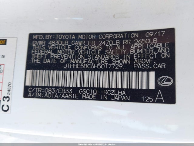 JTHHE5BC6H5017729 Lexus 2gr-fse