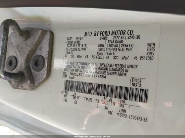 NM0LS7EX5F1177584 Ford Transit Connect Xl