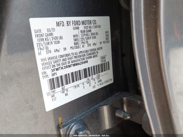 Ford 2021 2021 3FMTK3RM7MMA20498 Image 9