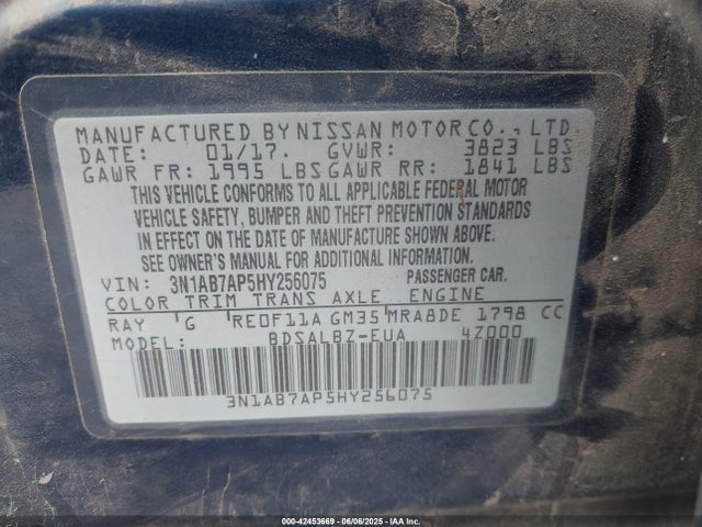 3N1AB7AP5HY256075 Nissan 2017