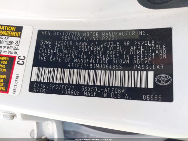 4T1FZ1FB1MU064895 Toyota Avalon Trd
