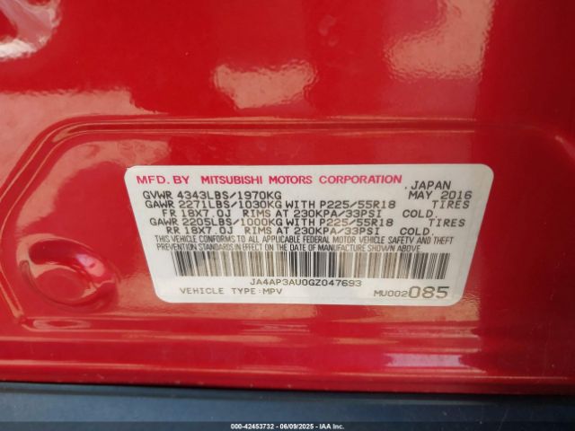 2016 MITSUBISHI OUTLANDER SPORT JA4AP3AU0GZ047693 Photo 8