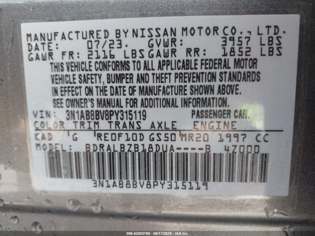 2023 NISSAN SENTRA 3N1AB8BV8PY315119 Photo 8