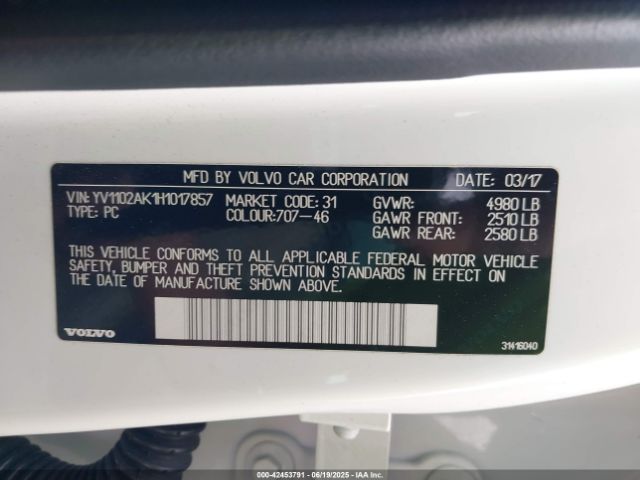 2017 VOLVO S90 YV1102AK1H1017857 Photo 8