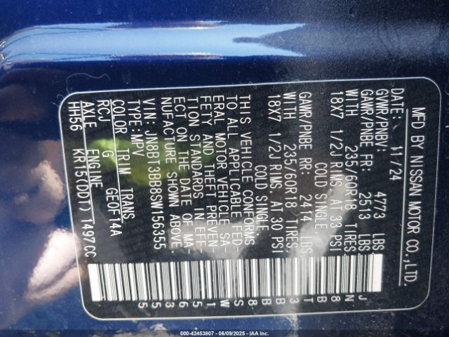 2025 NISSAN ROGUE JN8BT3BB8SW156355 Photo 8