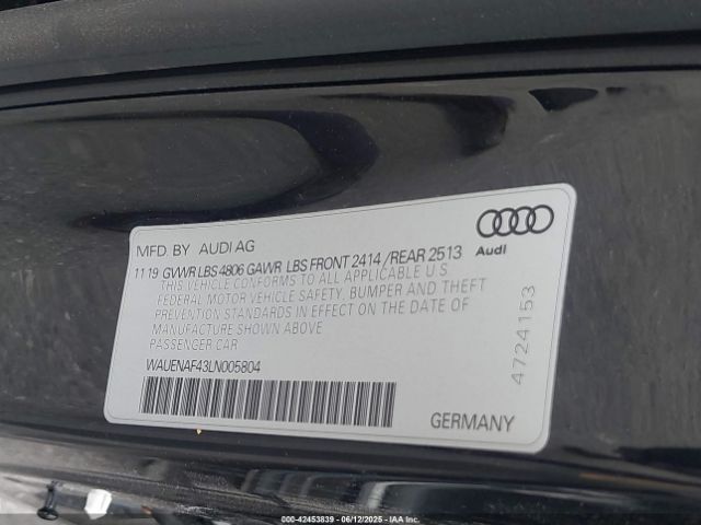 2020 AUDI A4 WAUENAF43LN005804 Photo 8