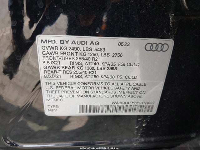 2023 AUDI Q5 SPORTBACK WA15AAFY6P2153027 Photo 8