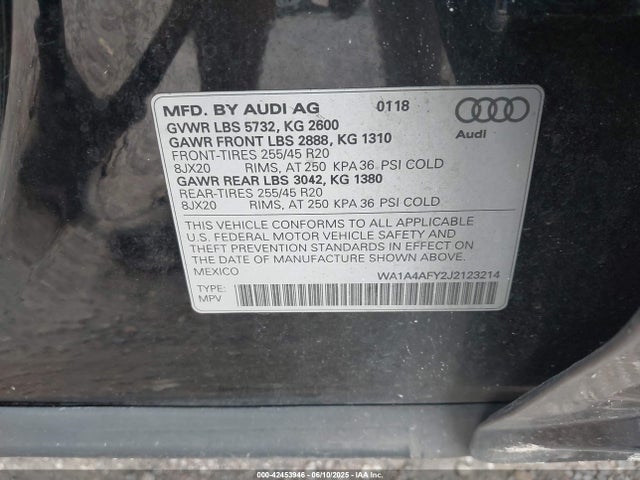 2018 AUDI SQ5 WA1A4AFY2J2123214 Photo 8