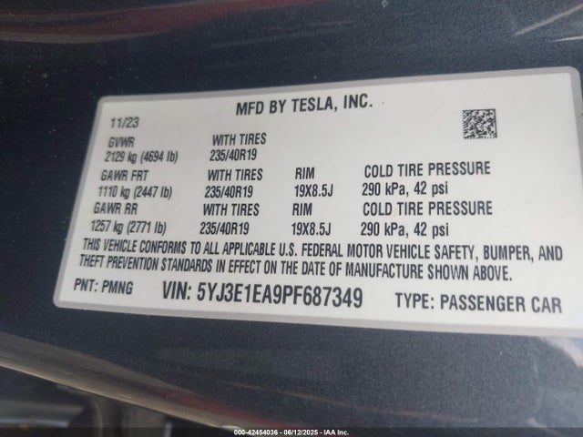 2023 TESLA MODEL 3 5YJ3E1EA9PF687349 Photo 8