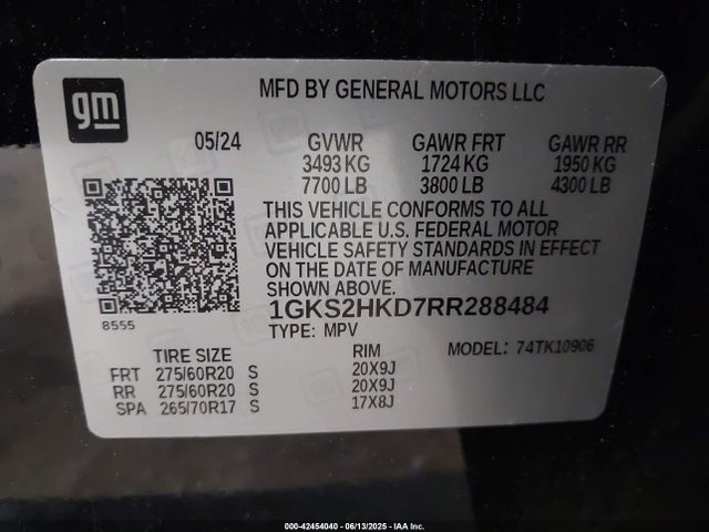 1GKS2HKD7RR288484 GMC l84