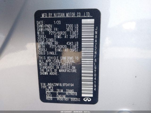 2020 INFINITI QX80 JN8AZ2NF8L9704194 Photo 8