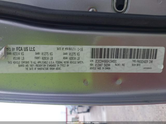 2C3CDXHG6GH154931 Dodge Charger Sxt