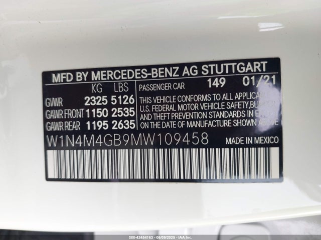 W1N4M4GB9MW109458 Mercedes-Benz m260