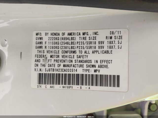 2012 ACURA RDX 5J8TB1H23CA000514 Photo 8