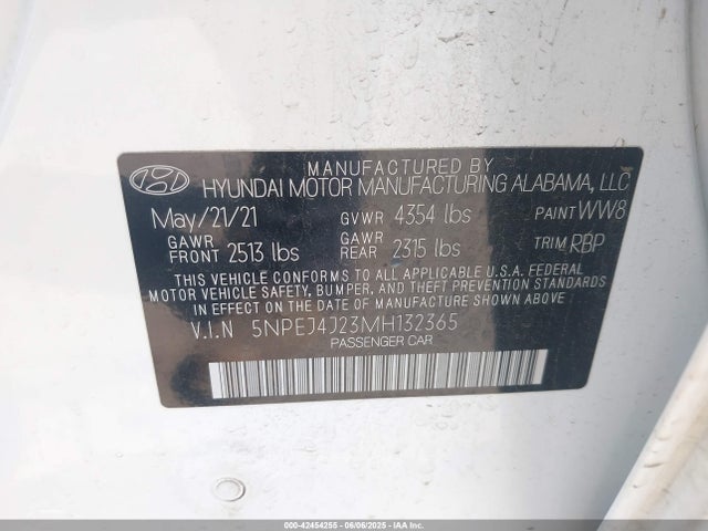 5NPEJ4J23MH132365 Hyundai t-gdi gamma ii