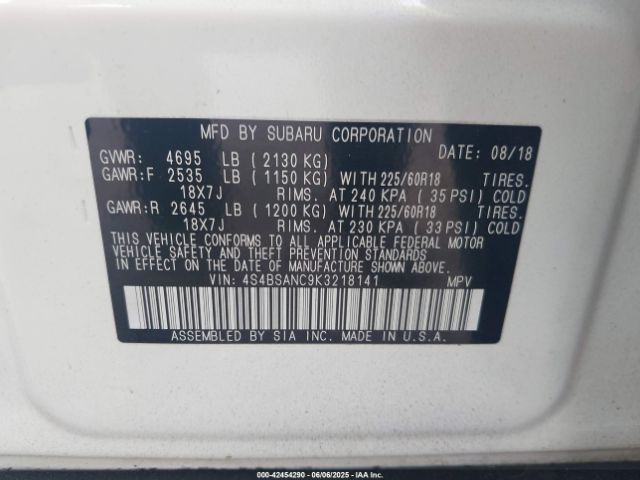 2019 SUBARU OUTBACK 4S4BSANC9K3218141 Photo 8