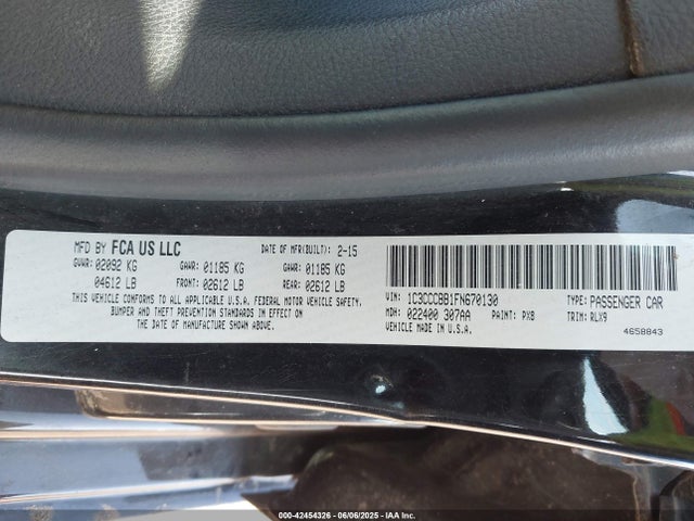 1C3CCCBB1FN670130 Chrysler 200