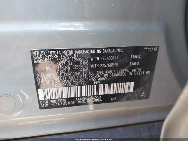 2020 TOYOTA RAV4 2T3J1RFV9LC071496 Photo 8